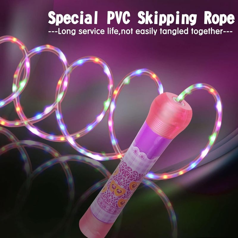 Ynanimery Light Up Jump Rope, LED Jump Rope for Kids Girls Women Jumping Fitness, Tangle-Free Jumping Rope with Adjustable Size & Colorful Lights,Glow in The Dark Party Supplies Outdoor Indoor Exercise - Image 4